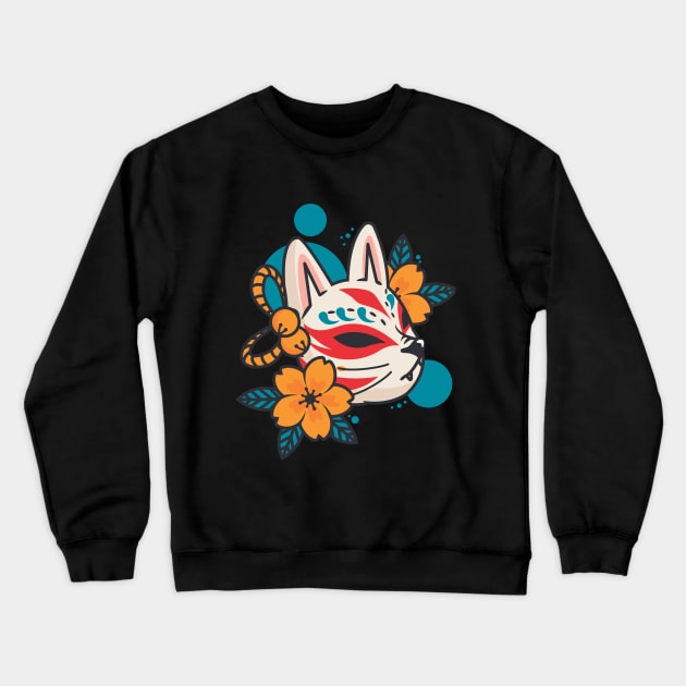 cute mask cat Crewneck Sweatshirt by Cryptocactos 